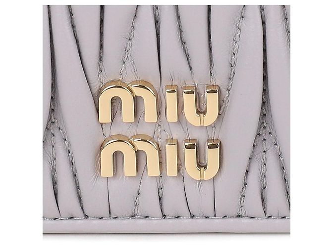 Miu Miu Tarjetero de piel Napa Púrpura - vista 9