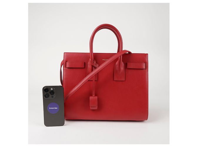 Saint Laurent Borsa a Tracolla Tote Piccola Rosso - vista 11