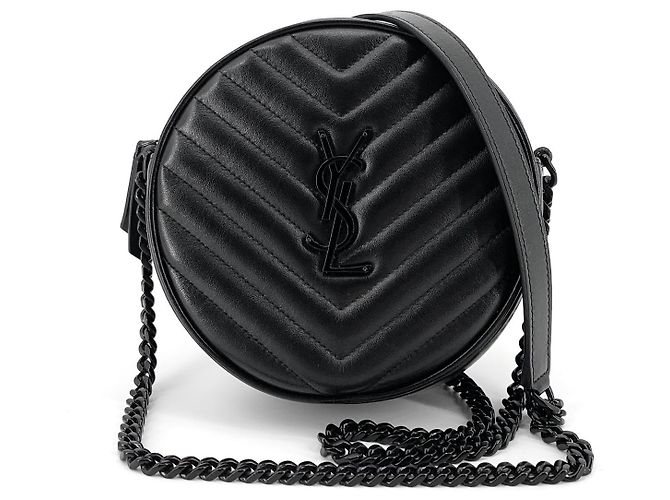 Saint Laurent Borsa crossbody Tambourine in pelle nera monogram Nero - vista 2
