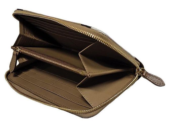 Burberry Portafoglio lungo con zip da donna Canvas Earth Marrone - vista 11