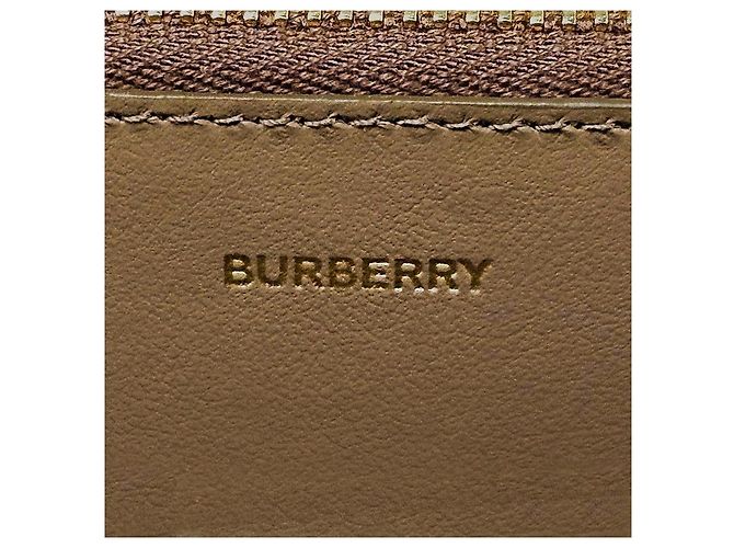 Burberry Portafoglio lungo con zip da donna Canvas Earth Marrone - vista 12