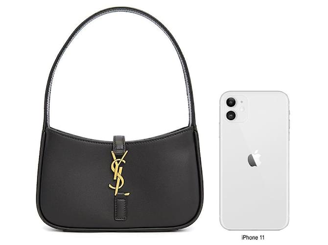 Saint Laurent Borsa Hobo Monogram da donna Nero - vista 10