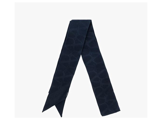 Valentino Skinny scarf in seta twill Two-Al Iconography IUQ Nero - vista 4