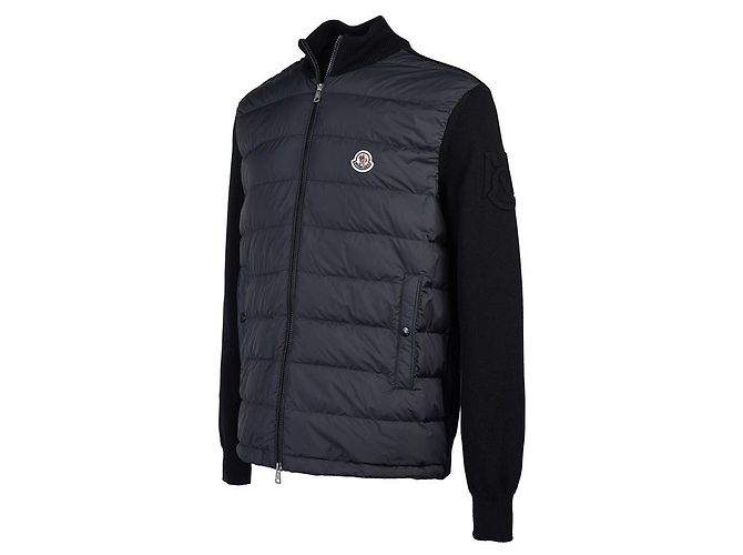 Moncler Cardigã acolchoado de algodão com zíper para homem Preto - vista 2