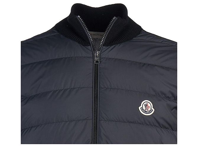 Moncler Cardigã acolchoado de algodão com zíper para homem Preto - vista 4