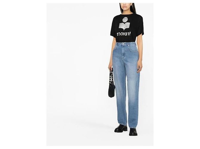 Isabel Marant Etoile Zewel Logo Leinen-T-Shirt Mehrfarben - Ansicht 2