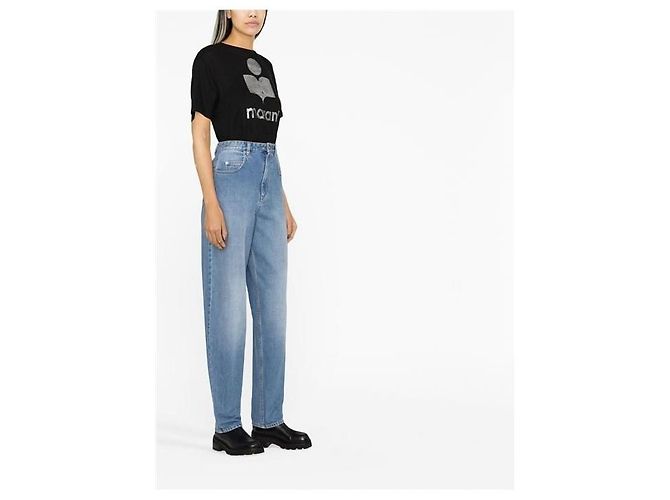 Isabel Marant Etoile Zewel Logo Leinen-T-Shirt Mehrfarben - Ansicht 3