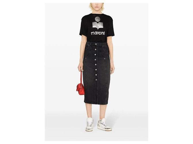 Isabel Marant Etoile Zewel Logo Leinen-T-Shirt Mehrfarben - Ansicht 5