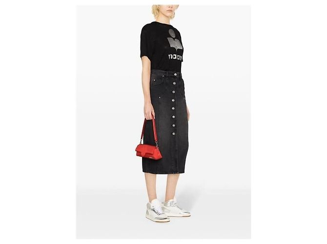 Isabel Marant Etoile Zewel Logo Leinen-T-Shirt Mehrfarben - Ansicht 7