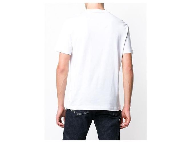 Versace BIANCO Medusa T-Shirt mit Perlen-Logo und kurzen Ärmeln Weiß Mehrfarben - Ansicht 4