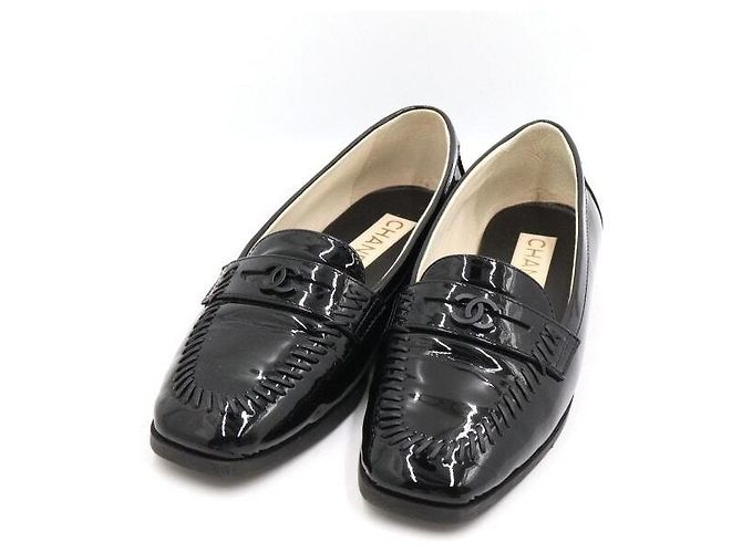 Chanel Mocassini in pelle verniciata nera da donna Nero - vista 3