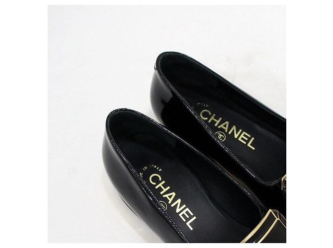 Chanel Mocassini in pelle verniciata nera da donna Nero - vista 7