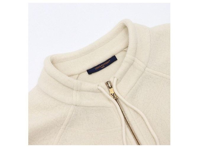 Louis Vuitton Quilted Textured Wool Men's Jacket Season White - view 5