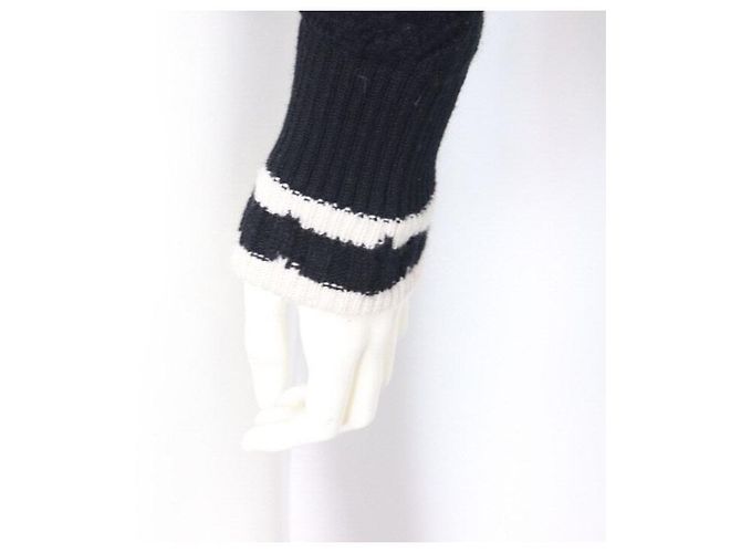 Chanel Pullover in cashmere nero con logo CC - vista 3
