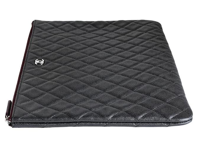 Chanel Clutch Caviar Large Nero - vista 3