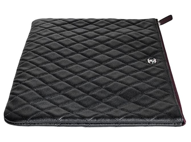 Chanel Clutch Caviar Large Nero - vista 4