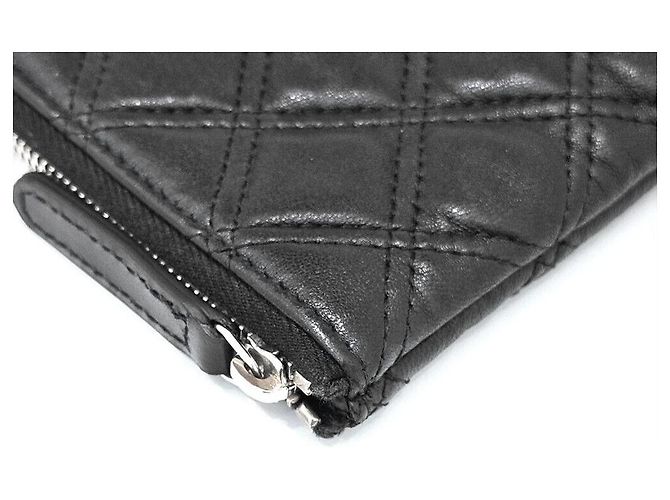 Chanel Große Clutch aus Lammleder Schwarz - Ansicht 3