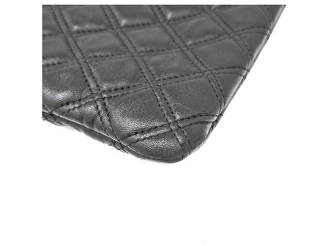 Chanel Große Clutch aus Lammleder Schwarz - Ansicht 4