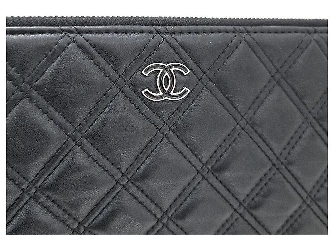 Chanel Große Clutch aus Lammleder Schwarz - Ansicht 5