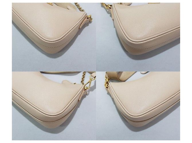 Prada Mini borsa a tracolla Saffiano con catena Marrone - vista 9