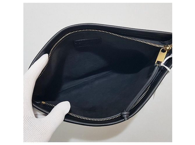 Dior Clutch in pelle nera Logo Nero - vista 8