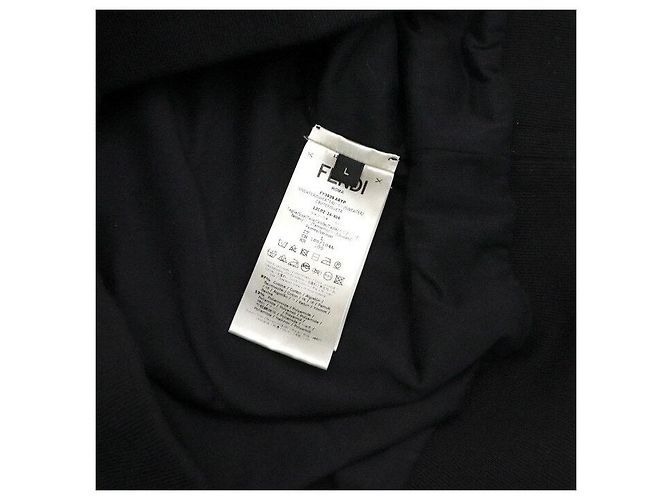 Fendi Kapuzenjacke mit Reißverschluss für Herren aus schwarzem Baumwoll-Terry mit FF-Logo - Ansicht 6