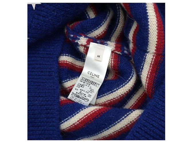 Céline Weiter Herren-Cardigan mit blauen Streifen und besticktem Stern - Ansicht 7