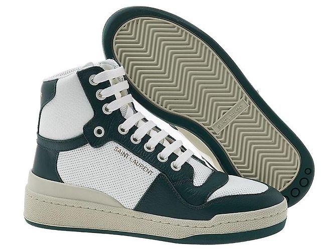Saint Laurent Sneakers mid-top in pelle traforata da donna Multicolore - vista 5