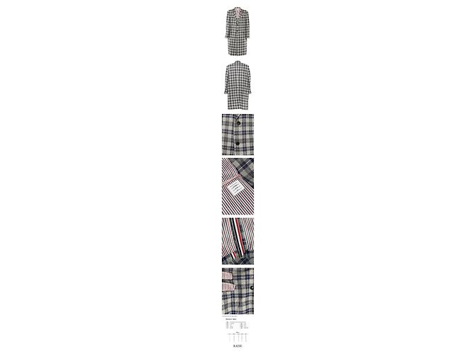 Thom Browne Cappotto oversize in lana a quadri tartan Marrone - vista 2