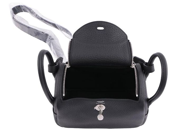 Borsa Hermès Lindy Mini Nera Palladium Nero - vista 10