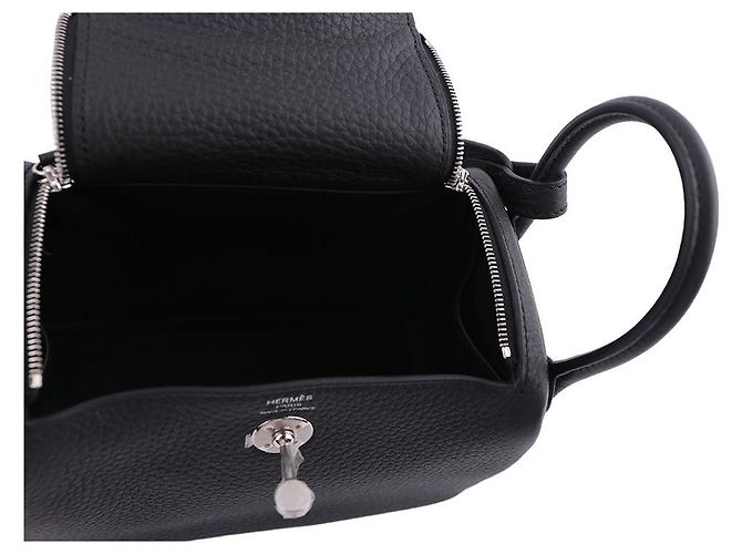 Borsa Hermès Lindy Mini Nera Palladium Nero - vista 11
