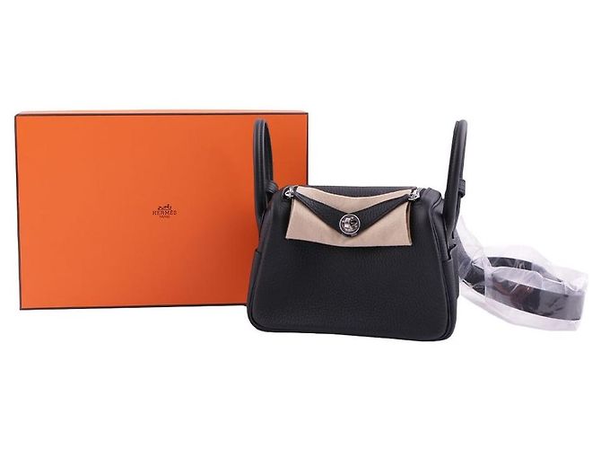 Borsa Hermès Lindy Mini Nera Palladium Nero - vista 13