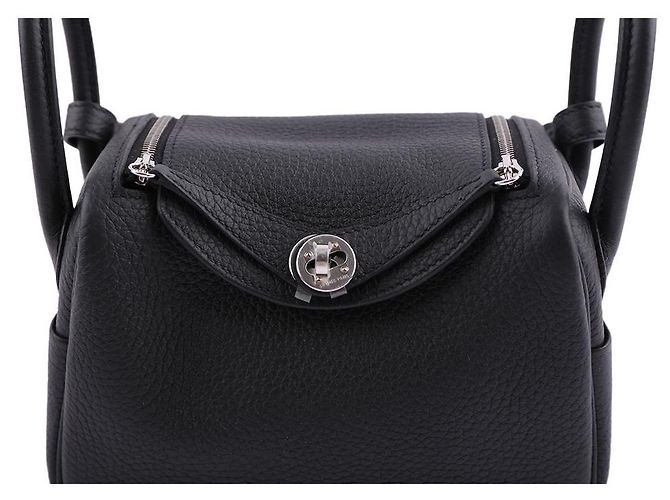Borsa Hermès Lindy Mini Nera Palladium Nero - vista 9
