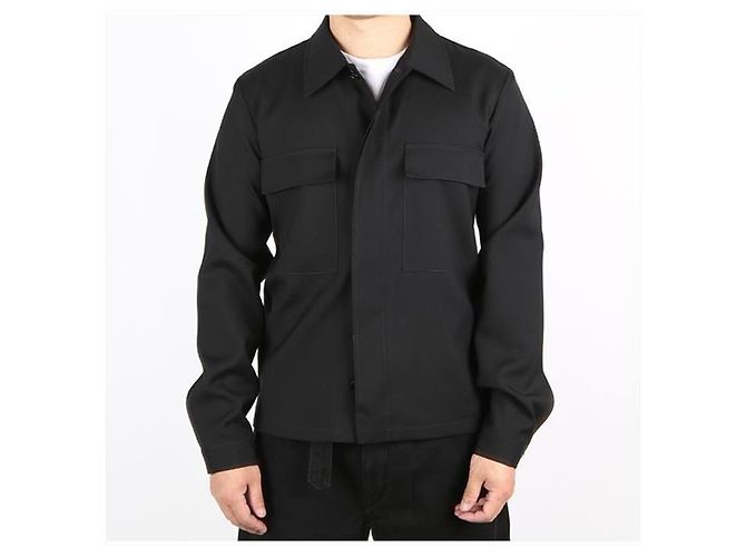 Jil Sander Camicia in gabardine di lana con colletto a punta Nero - vista 2