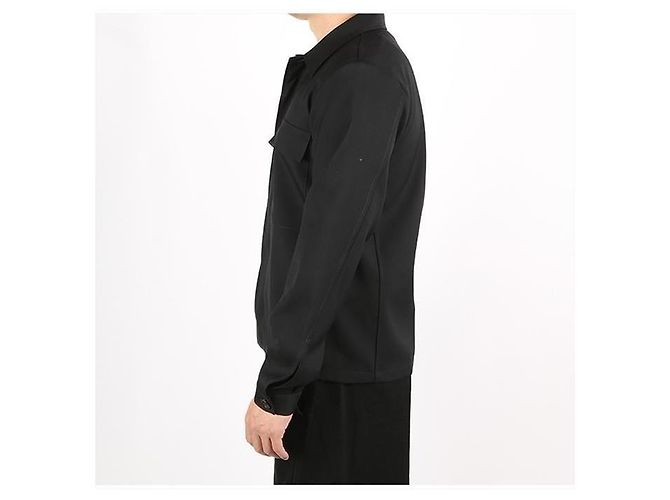 Jil Sander Camicia in gabardine di lana con colletto a punta Nero - vista 3