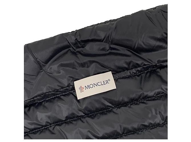 Moncler Tricot Logo gesteppte Woll-Strickjacke mit Reißverschluss Schwarz - Ansicht 6