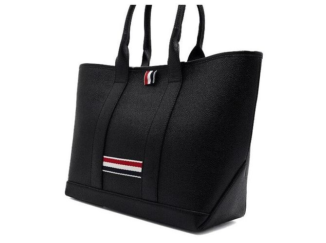 Thom Browne Borsa Tote da donna Small Tool Pebble in pelle grana grossa nera - vista 2