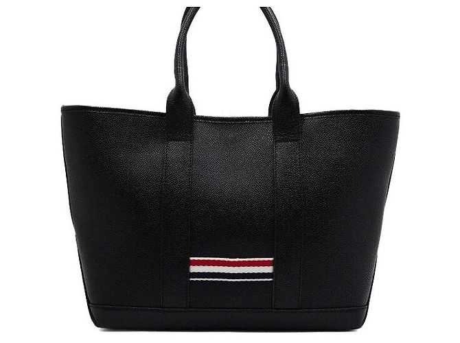 Thom Browne Borsa Tote da donna Small Tool Pebble in pelle grana grossa nera - vista 4
