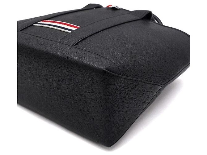 Thom Browne Borsa Tote da donna Small Tool Pebble in pelle grana grossa nera - vista 7