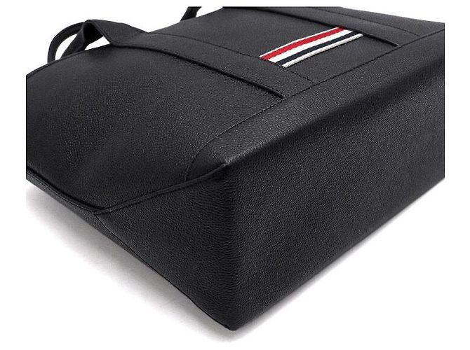 Thom Browne Borsa Tote da donna Small Tool Pebble in pelle grana grossa nera - vista 9