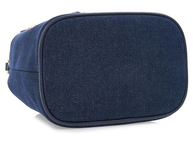 Bally Mini borsa bucket in denim con stampa logo Nero - vista 5