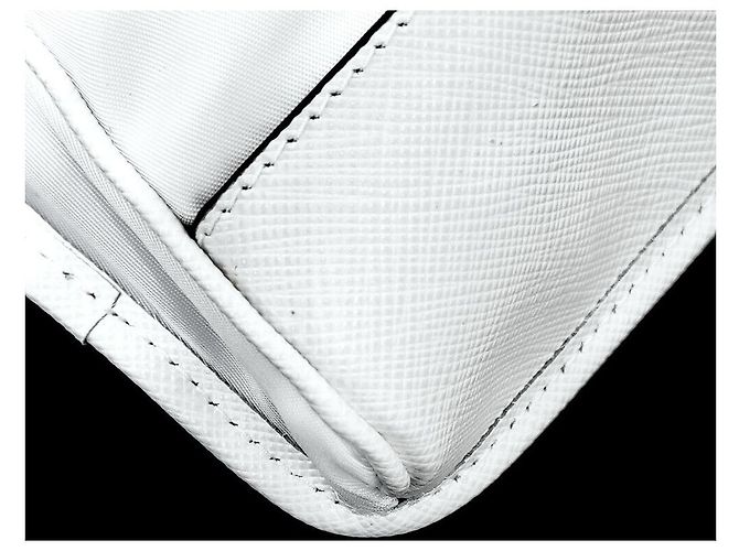 Prada Borsa crossbody porta-cellulare in nylon Saffiano Bianco - vista 5