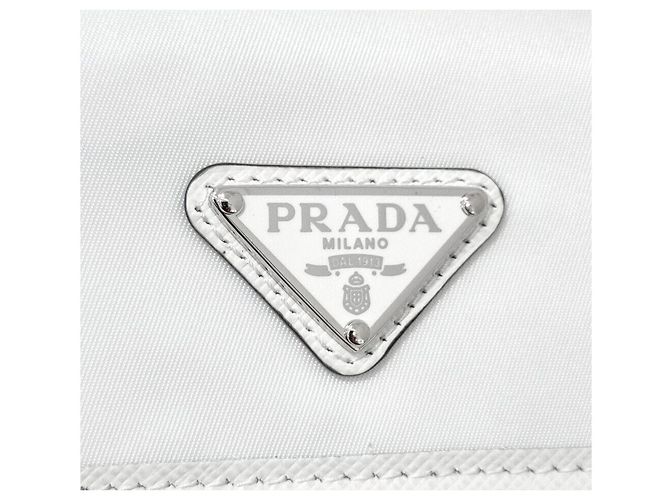Prada Borsa crossbody porta-cellulare in nylon Saffiano Bianco - vista 6