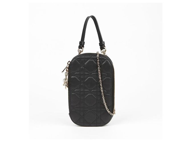 Dior Bolsa Tiracolo Porta-Celular Feminina Preto - vista 2