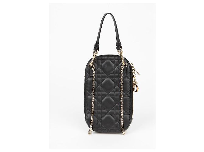 Dior Bolsa Tiracolo Porta-Celular Feminina Preto - vista 3