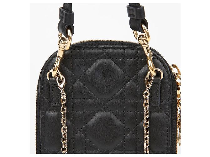 Dior Bolsa Tiracolo Porta-Celular Feminina Preto - vista 4