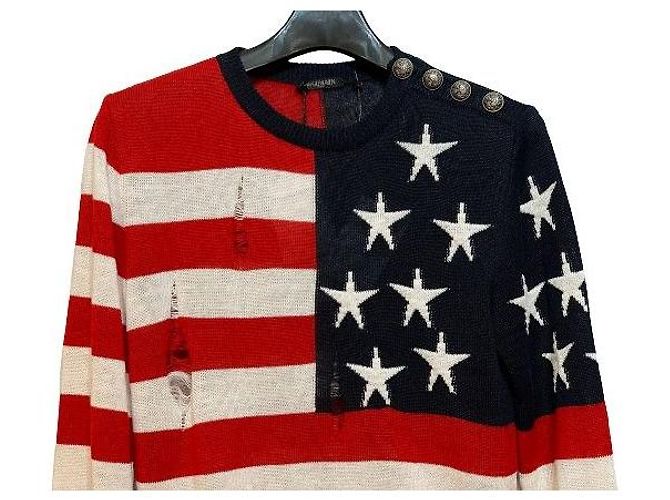 Balmain Red White Stripe Knit Men's - view 3