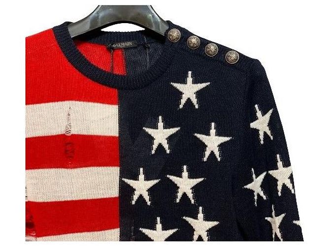 Balmain Red White Stripe Knit Men's - view 4