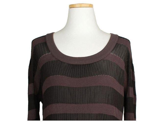 Armani Collezioni Stricktop mit bunten Streifen Schwarz - Ansicht 6