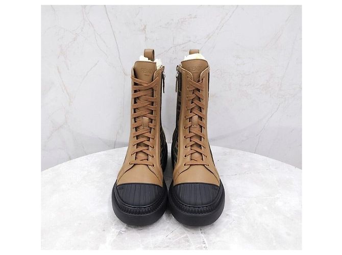 Fendi Domino Flache Stiefel aus FF-Jacquard Mehrfarben - Ansicht 2